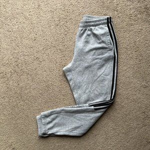 Adidas Sweatpants Mens Medium 28x30 Grey Tapered Leg Joggers Pockets Fleece